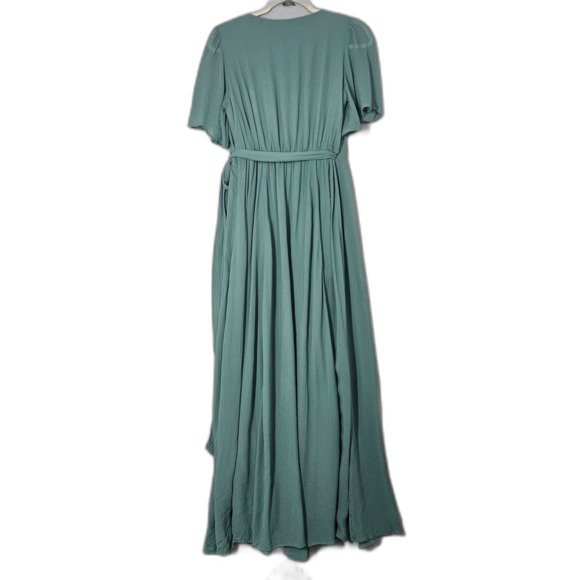 LUXE by Seraphine Maternity Nursing Dress Size 6 Green Gauze over Jersey - Picture 3 of 11
